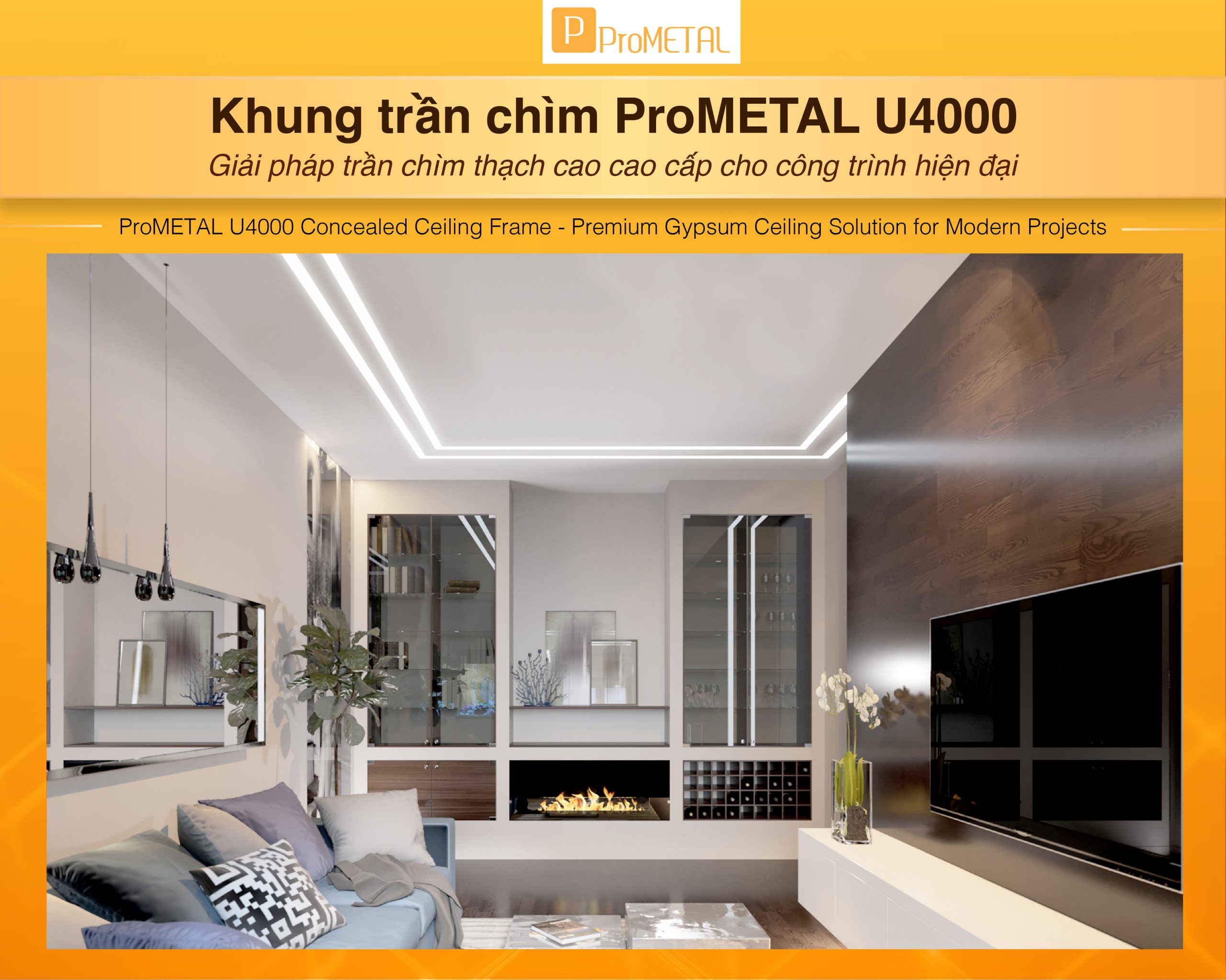 Khung trần chìm ProMETAL U4000