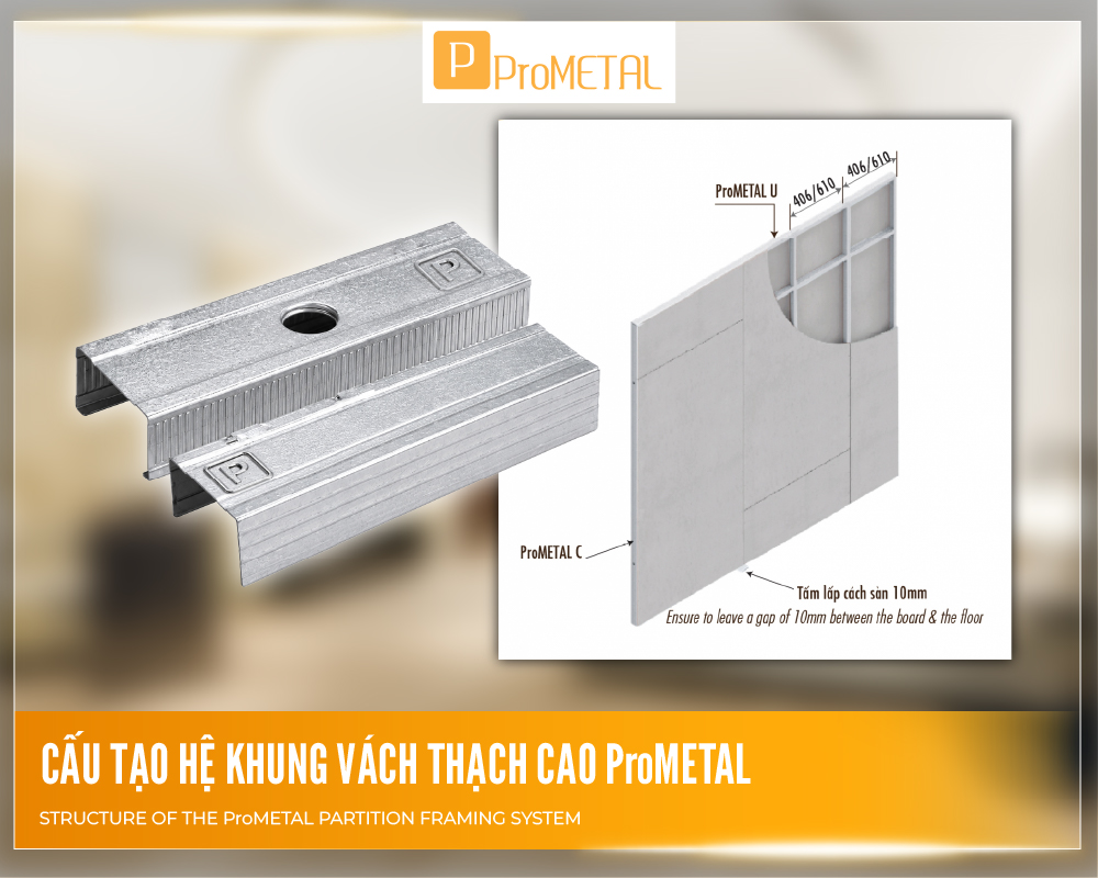 Cấu tạo hệ khung vách thạch cao ProMETAL