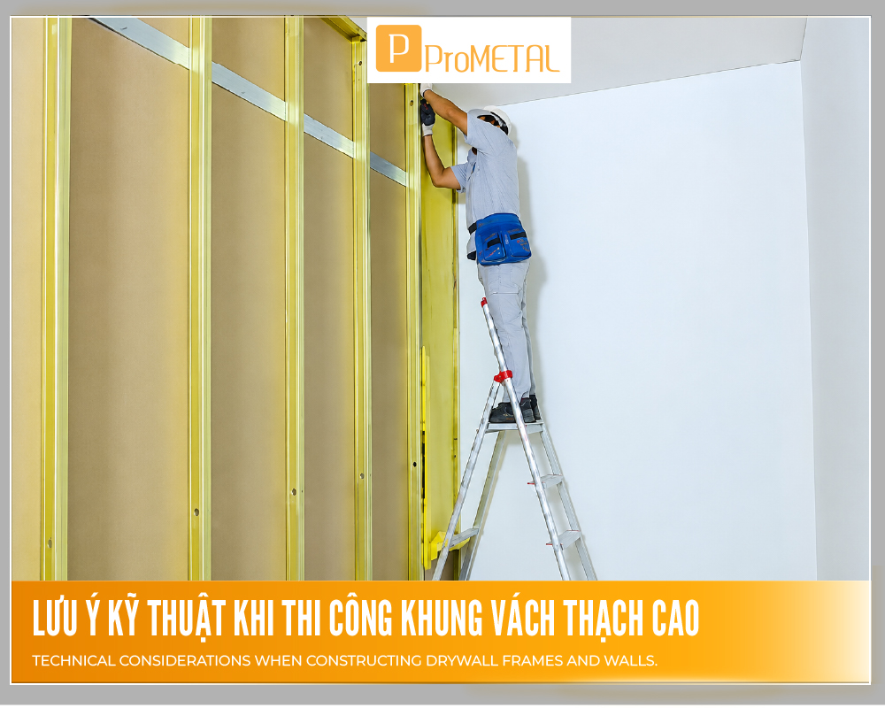 Lưu ý kỹ thuật khi thi công khung vách thạch cao