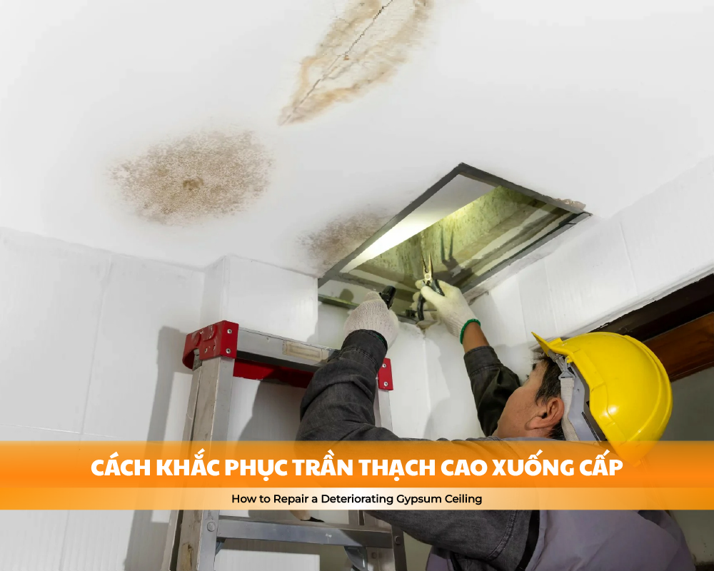 Cách xử lý trần thạch cao xuống cấp