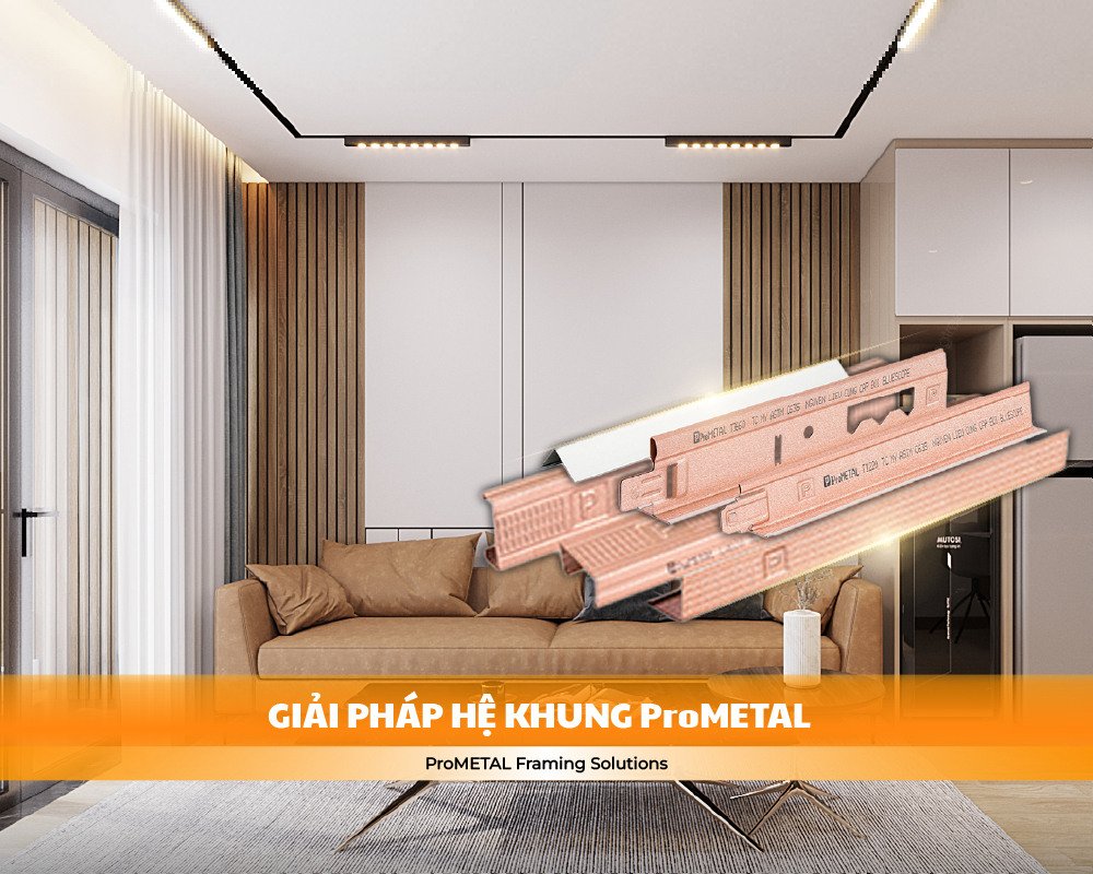 Giải pháp hệ khung ProMETAL cho trần thạch cao bền ổn định